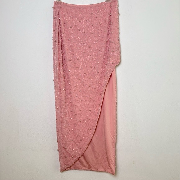 OH POLLY La Desirade Bordeaux Maxi Skirt in Rose prom formal special occasion 6 - Picture 8 of 17